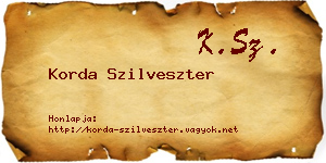 Korda Szilveszter névjegykártya