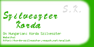 szilveszter korda business card